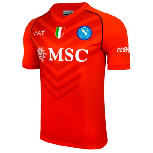 EA7 Napoli 2023/24 Men's orange Goalkeeper Shirt - Image 2