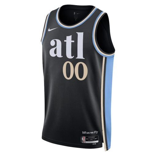 Nike Atlanta Hawks #00 Unisex 2023/24 Custom Swingman Jersey - Black - City Edition