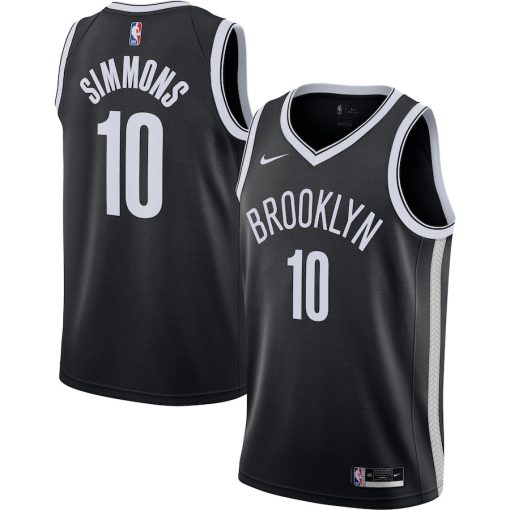 Nike Brooklyn Nets #10 Ben Simmons 2021/22 Swingman Jersey - Icon Edition - Black - Image 3