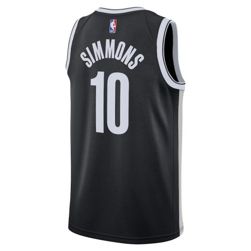 Nike Brooklyn Nets #10 Ben Simmons 2021/22 Swingman Jersey - Icon Edition - Black - Image 2