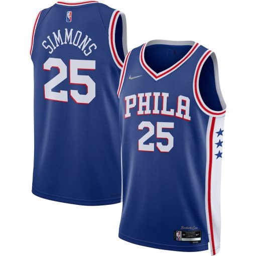 Nike Philadelphia 76ers #1 James Harden Swingman Jersey - Icon Edition - Royal - Image 3