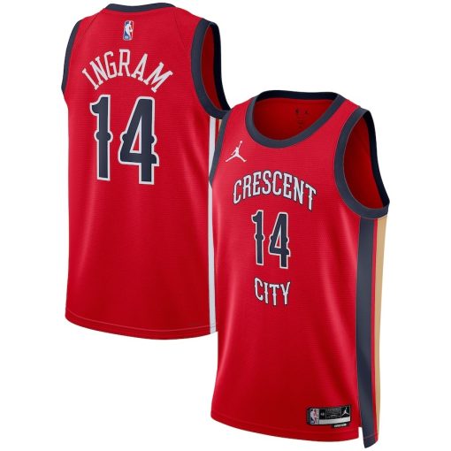 Jordan New Orleans Pelicans #14 Brandon Ingram Unisex Swingman Jersey - Statement Edition - Red - Image 3