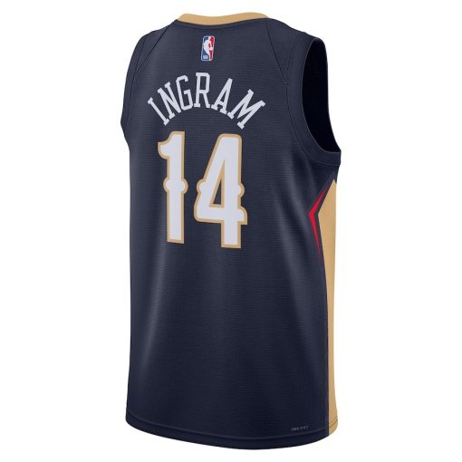 Nike New Orleans Pelicans #14 Brandon Ingram Unisex Swingman Jersey - Icon Edition - Navy - Image 2
