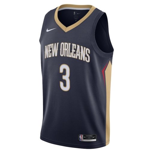 Nike New Orleans Pelicans #3 C.J. McCollum Swingman Jersey - Icon Edition - Navy - Image 2