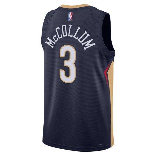 Nike New Orleans Pelicans #3 C.J. McCollum Unisex Swingman Jersey - Icon Edition - Navy - Image 2