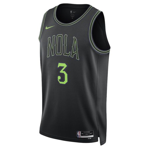Nike New Orleans Pelicans #3 CJ McCollum Unisex 2023/24 Swingman Jersey - Black - City Edition