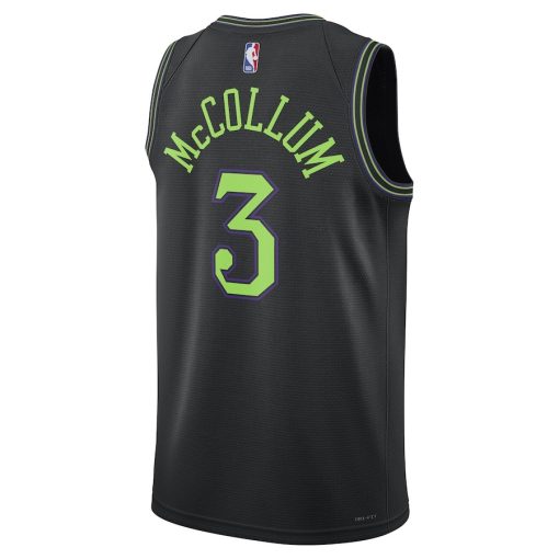 Nike New Orleans Pelicans #3 CJ McCollum Unisex 2023/24 Swingman Jersey - Black - City Edition - Image 2