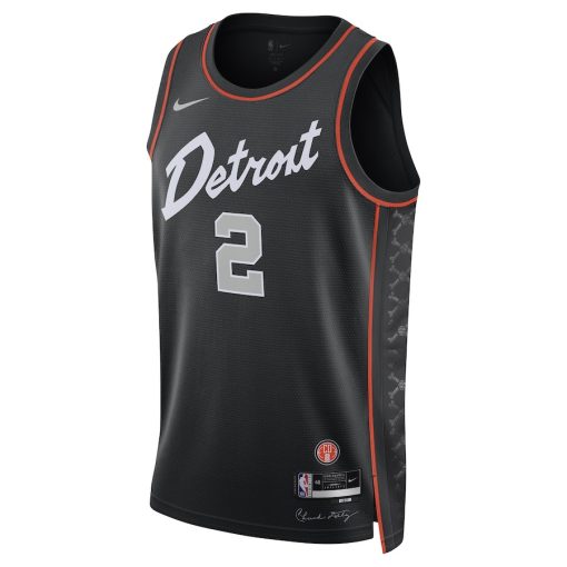 Nike Detroit Pistons #2 Cade Cunningham Unisex 2023/24 Swingman Jersey - Black - City Edition
