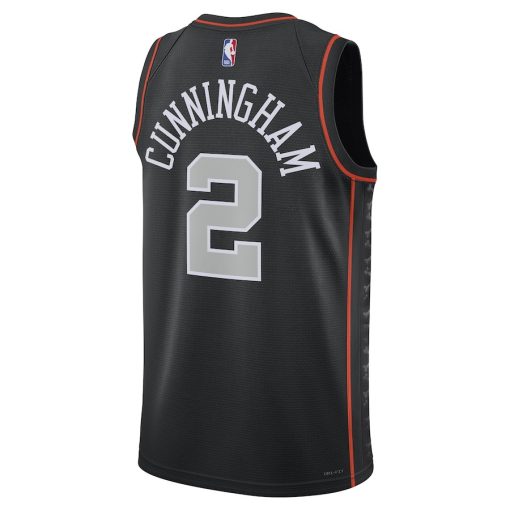 Nike Detroit Pistons #2 Cade Cunningham Unisex 2023/24 Swingman Jersey - Black - City Edition - Image 2
