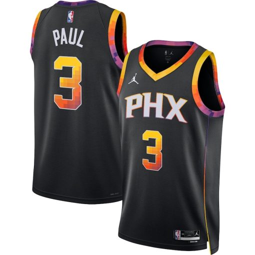 Jordan Phoenix Suns #3 Chris Paul Unisex Swingman Jersey - Statement Edition - Black - Image 3