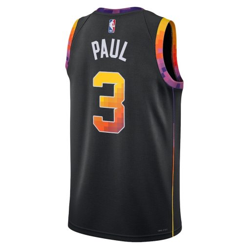 Jordan Phoenix Suns #3 Chris Paul Unisex Swingman Jersey - Statement Edition - Black - Image 2