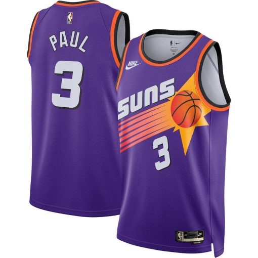 Nike Phoenix Suns #3 Chris Paul Swingman Jersey - Classic Edition - Purple - Image 3