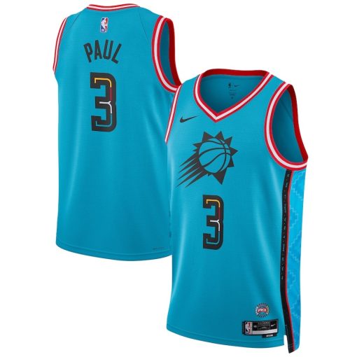 Nike Phoenix Suns #3 Chris Paul Unisex 2022/23 Swingman Jersey - City Edition - Turquoise - Image 3
