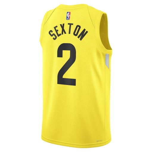 Nike Utah Jazz #2 Collin Sexton Unisex Swingman Jersey - Icon Edition - Gold - Image 2