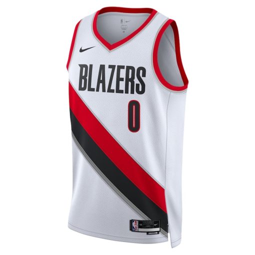 Nike Portland Trail Blazers #0 Damian Lillard Unisex Swingman Jersey - Association Edition - White