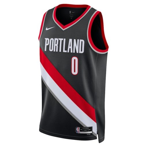 Nike Portland Trail Blazers #0 Damian Lillard Unisex Swingman Jersey - Icon Edition - Black