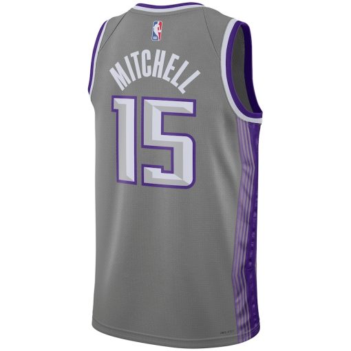 Nike Sacramento Kings #15 Davion Mitchell Unisex 2022/23 Swingman Jersey - City Edition - Anthracite - Image 2