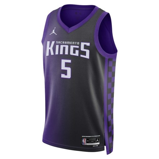 Jordan Sacramento Kings #5 De'Aaron Fox Unisex Swingman Jersey - Statement Edition - Purple