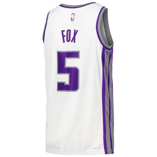 Nike Sacramento Kings #5 De'Aaron Fox Swingman Player Jersey - Association Edition - White - Image 2