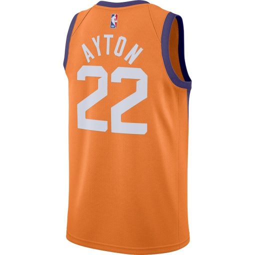 Jordan Phoenix Suns #22 Deandre Ayton 2020/21 Swingman Jersey - Statement Edition - Orange - Image 2