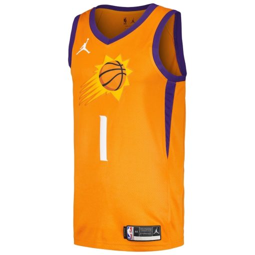 Jordan Phoenix Suns #1 Devin Booker Swingman Player Jersey - Statement Edition - Orange