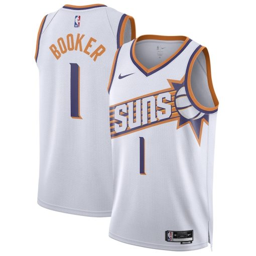 Nike Phoenix Suns #1 Devin Booker Unisex Swingman Jersey - Association Edition - White - Image 3
