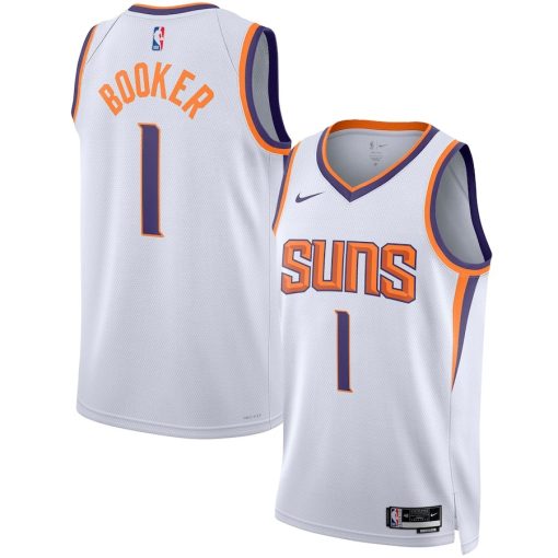 Nike Phoenix Suns #1 Devin Booker Unisex Swingman Jersey - Association Edition - White - Image 3