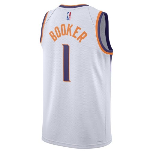 Nike Phoenix Suns #1 Devin Booker Unisex Swingman Jersey - Association Edition - White - Image 2