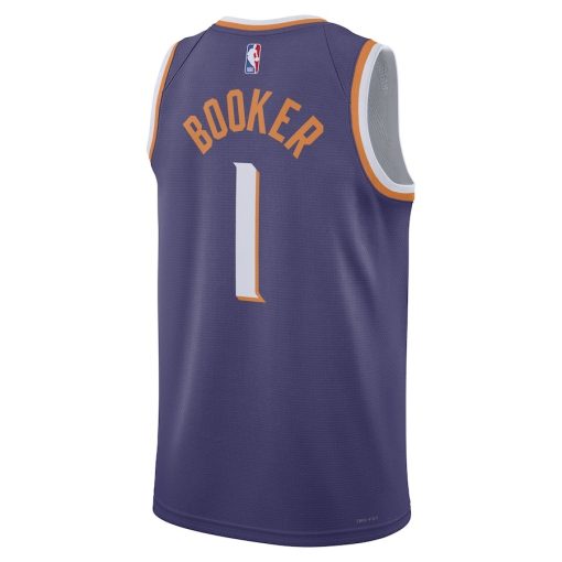 Nike Phoenix Suns #1 Devin Booker Unisex Swingman Jersey - Icon Edition - Purple - Image 2