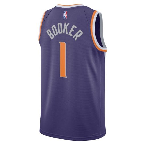 Nike Phoenix Suns #1 Devin Booker Unisex Swingman Jersey - Icon Edition - Purple - Image 2