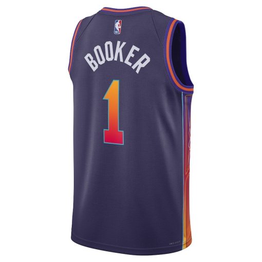 Nike Phoenix Suns #1 Devin Booker Unisex 2023/24 Swingman Jersey - Purple - City Edition - Image 2