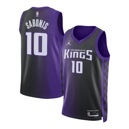 Jordan Sacramento Kings #10 Domantas Sabonis Unisex Swingman Jersey - Statement Edition - Purple - Image 3