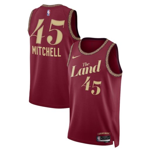 Nike Cleveland Cavaliers #45 Donovan Mitchell Unisex 2023/24 Swingman Jersey - Wine - City Edition - Image 3