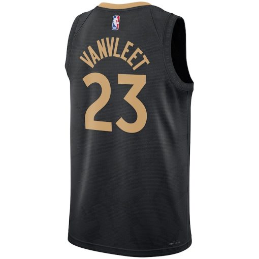 Nike Toronto Raptors #23 Fred VanVleet Unisex 2022/23 Swingman Jersey - City Edition - Black - Image 2