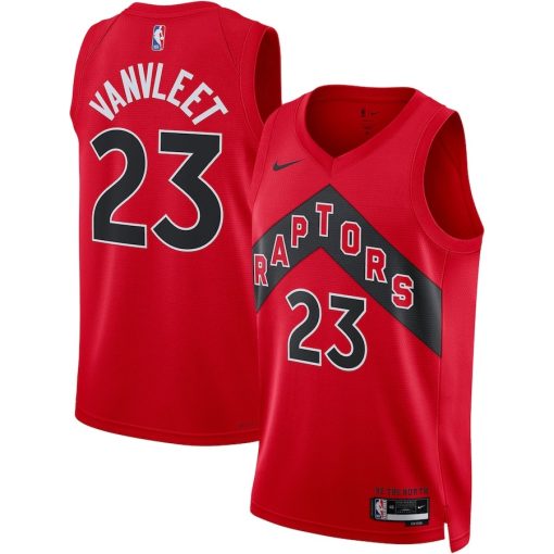 Nike Toronto Raptors #23 Fred VanVleet Nike Unisex Swingman Jersey - Icon Edition - Red - Image 3