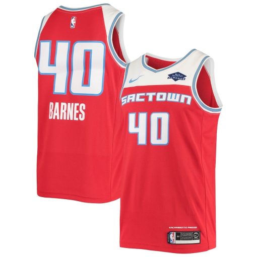 Nike Sacramento Kings #40 Harrison Barnes Swingman Jersey - Red - Image 3