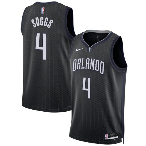 Nike Orlando Magic #4 Jalen Suggs Unisex 2022/23 Swingman Jersey - City Edition - Black - Image 3
