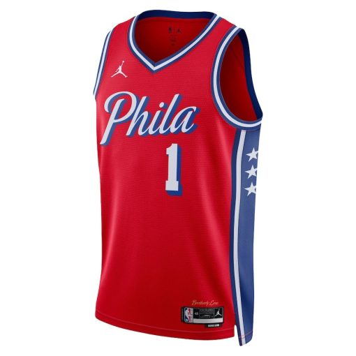 Jordan Philadelphia 76ers #1 James Harden Unisex Swingman Jersey - Statement Edition - Red