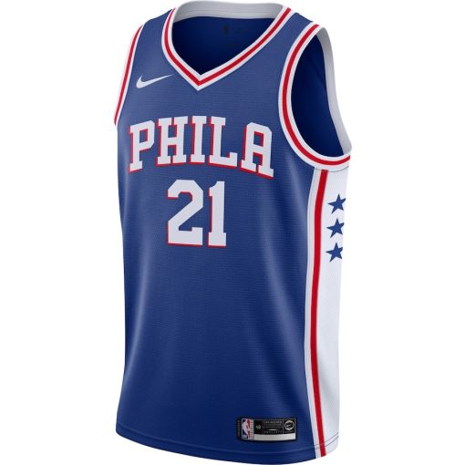 Nike Philadelphia 76ers #21 Joel Embiid 2019/2020 Swingman Jersey - Icon Edition - Royal
