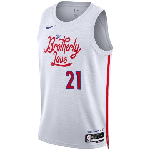 Nike Philadelphia 76ers #21 Joel Embiid Unisex 2022/23 Swingman Jersey - City Edition - White