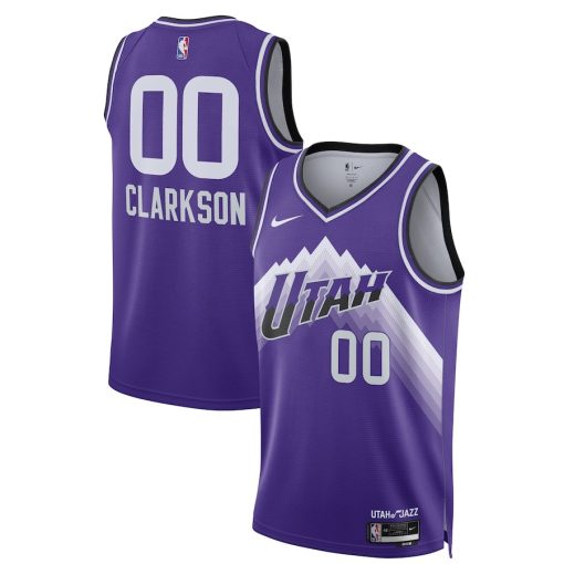 Nike Utah Jazz #00 Jordan Clarkson Unisex 2023/24 Swingman Jersey - Purple - City Edition - Image 3