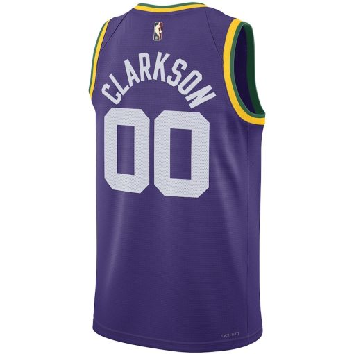 Nike Utah Jazz #00 Jordan Clarkson Unisex Swingman Replica Jersey - Classic Edition - Purple - Image 2