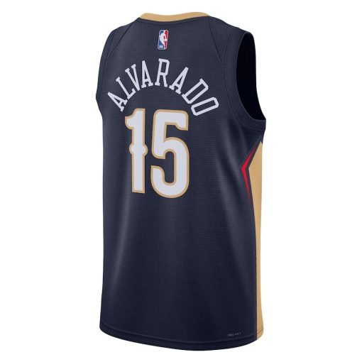 Nike New Orleans Pelicans #15 Jose Alvarado Unisex Swingman Jersey - Icon Edition - Navy - Image 2