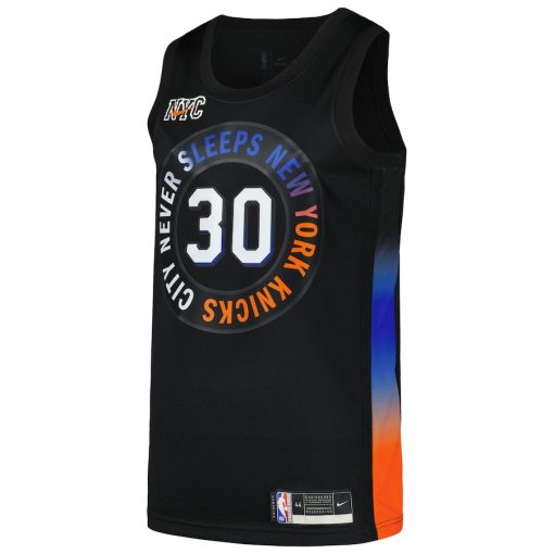 Nike New York Knicks #30 Julius Randle Swingman Player Jersey - City Edition - Black