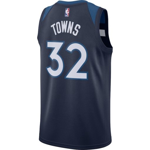 Nike Minnesota Timberwolves #32 Karl-Anthony Towns Swingman Jersey Navy - Icon Edition - Image 2