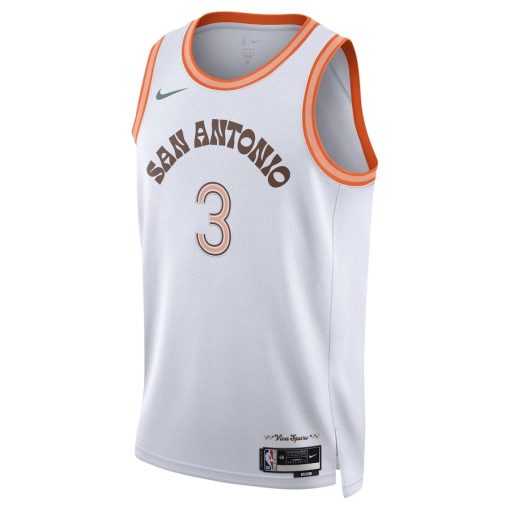 Nike San Antonio Spurs #3 Keldon Johnson Unisex 2023/24 Swingman Jersey - White - City Edition