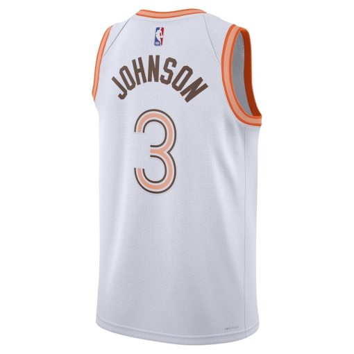 Nike San Antonio Spurs #3 Keldon Johnson Unisex 2023/24 Swingman Jersey - White - City Edition - Image 2