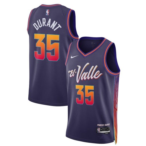 Nike Phoenix Suns #35 Kevin Durant Unisex 2023/24 Swingman Jersey - Purple - City Edition - Image 3