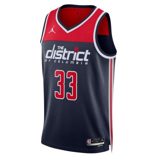 Jordan Washington Wizards #33 Kyle Kuzma Unisex Swingman Jersey - Statement Edition - Navy