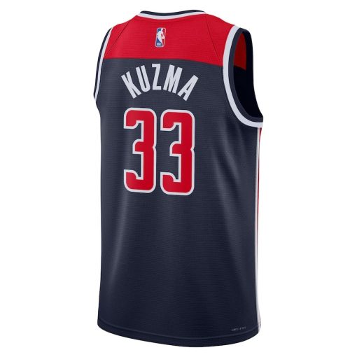 Jordan Washington Wizards #33 Kyle Kuzma Unisex Swingman Jersey - Statement Edition - Navy - Image 2
